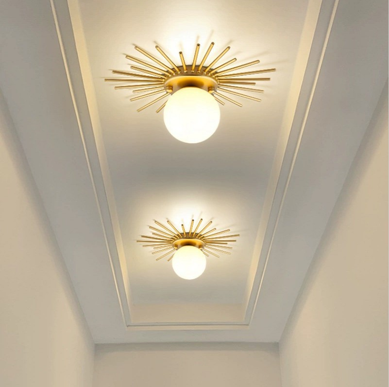 Solara Ceiling Lamp Brass Starburst Glam Modern