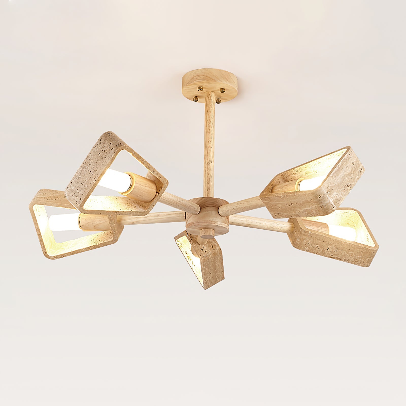 Hedra Travertone Geometric Chandelier - Blowlighting
