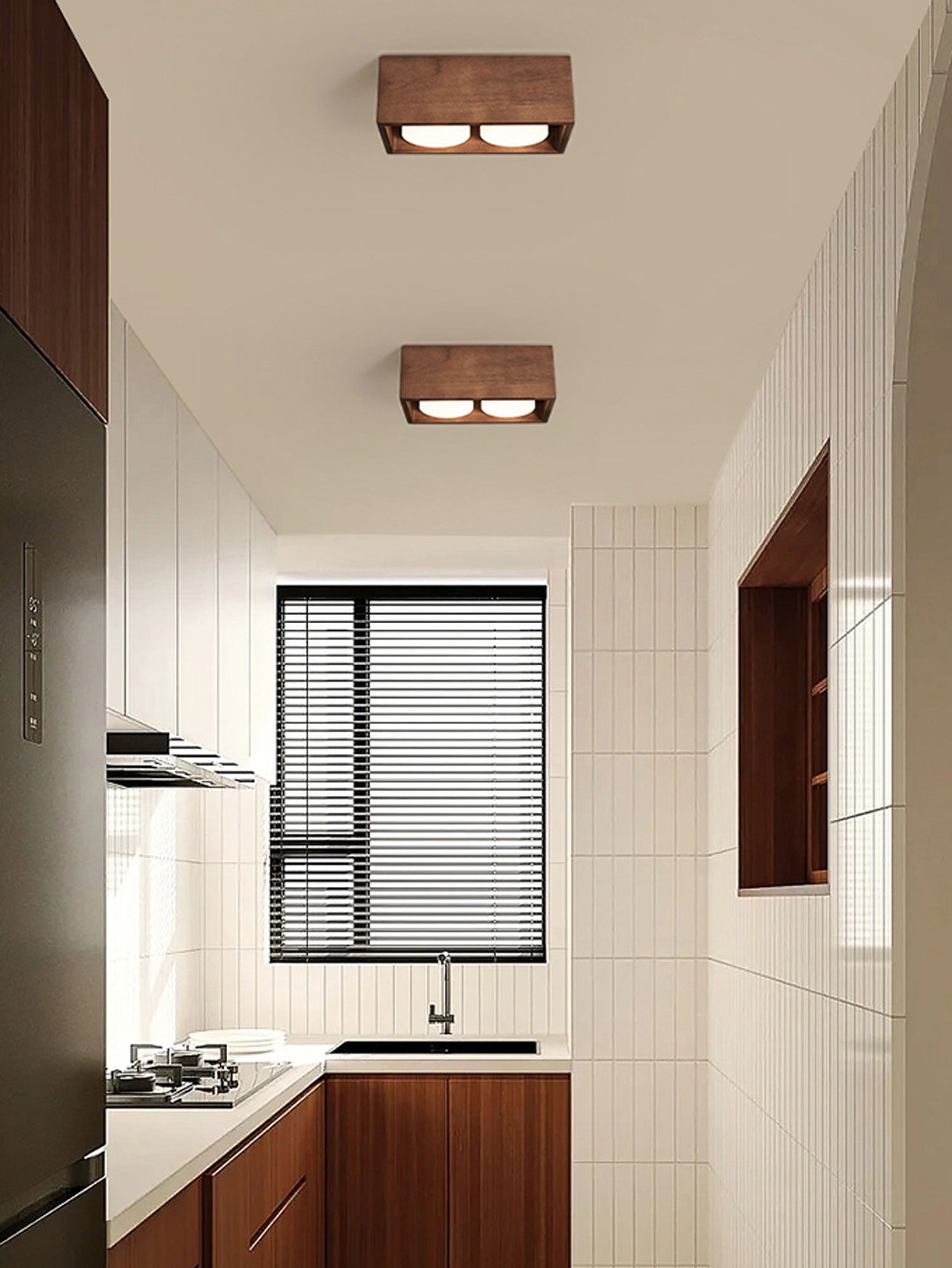 Eliza Minimalist Wood Ceiling Light - Blowlighting
