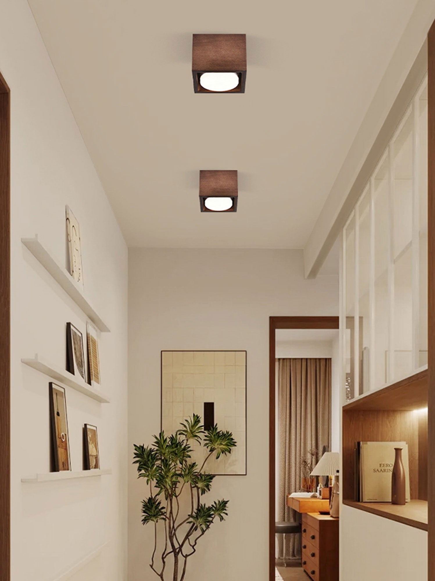 Eliza Minimalist Wood Ceiling Light - Blowlighting