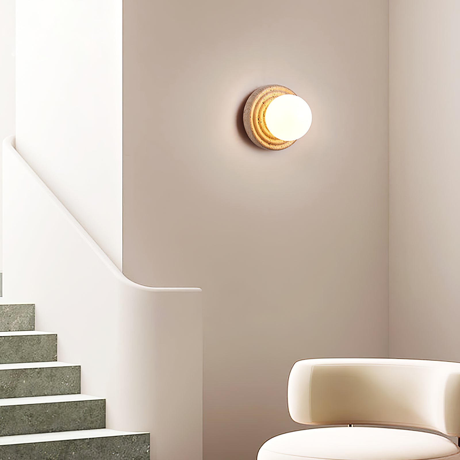 Echo Travertine Globe Wall Lamp - Blowlighting