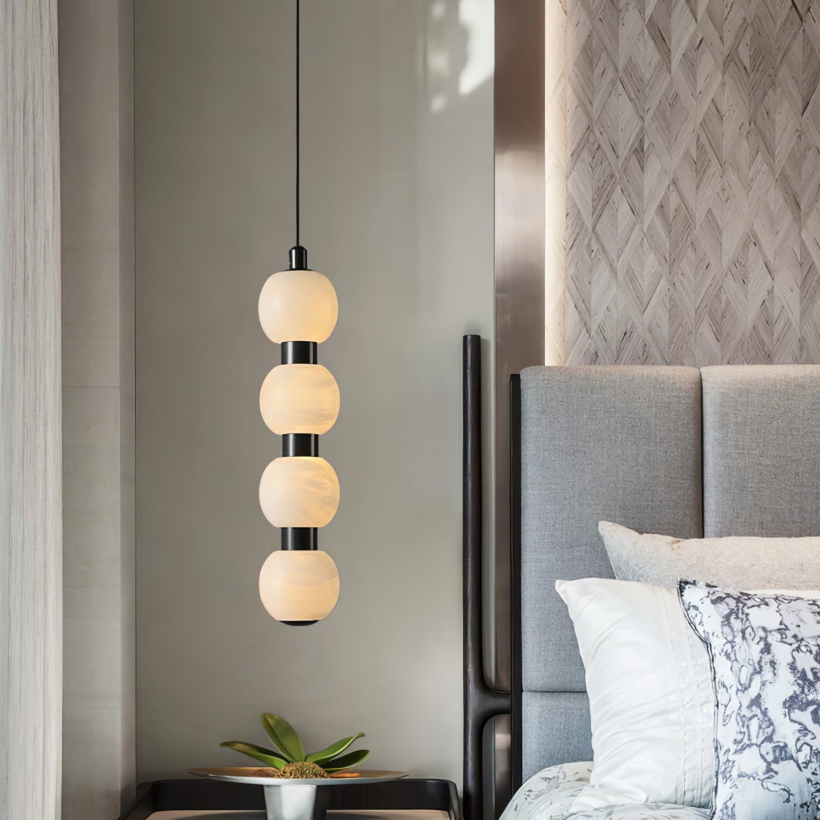 Lyra Modern Alabaster Pendant Light - Blowlighting