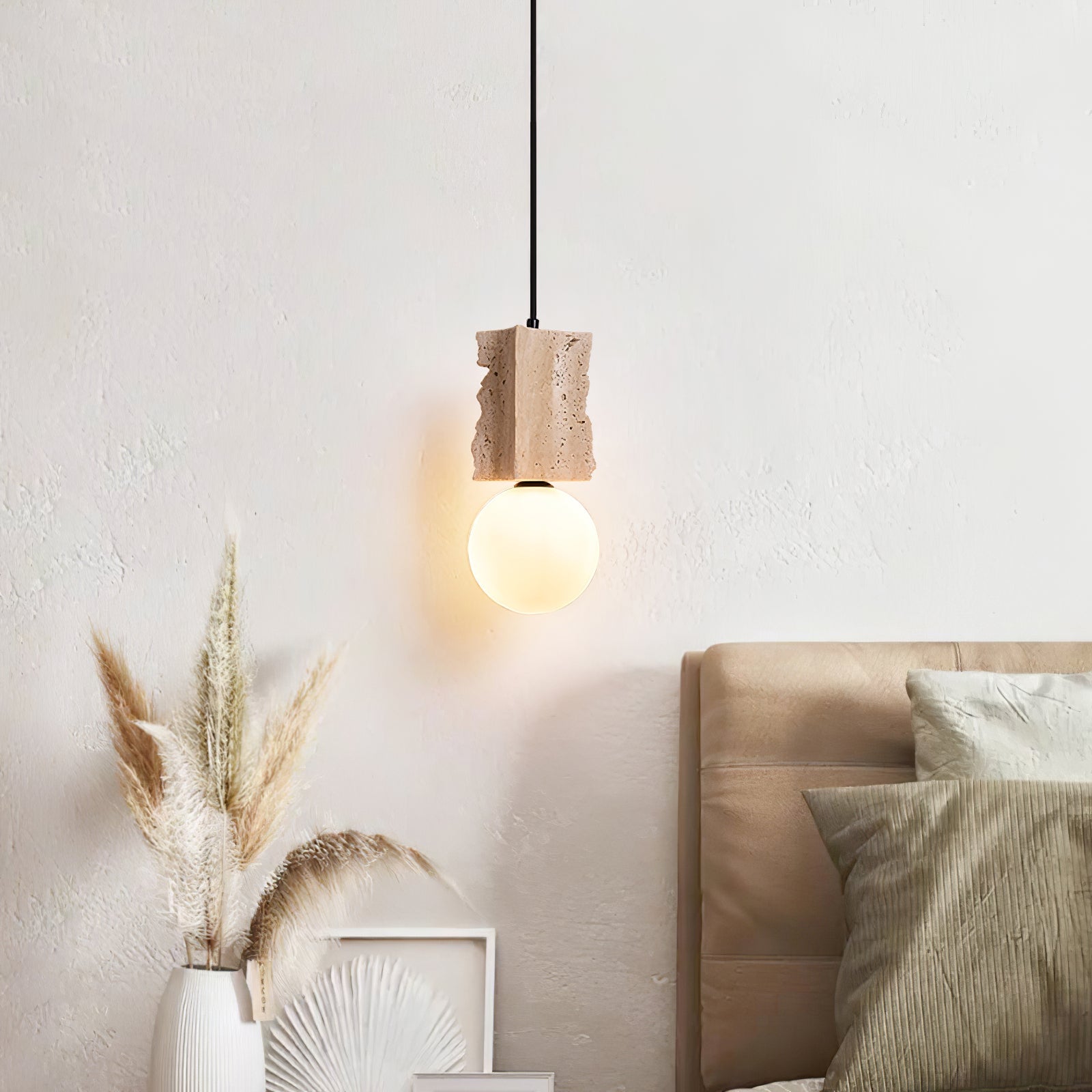 Travertine Raw Edge Pendant Light - Blowlighting