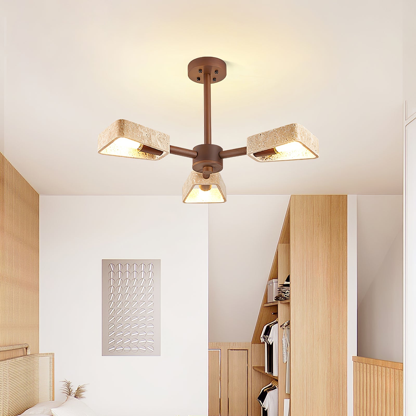 Hedra Travertone Geometric Chandelier - Blowlighting