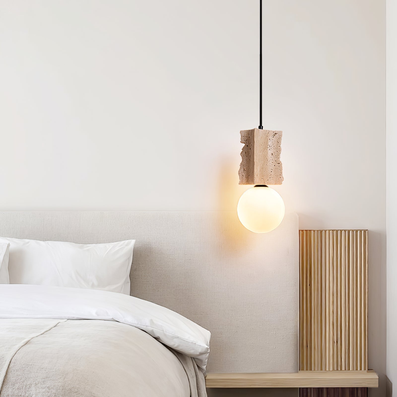 Travertine Raw Edge Pendant Light - Blowlighting