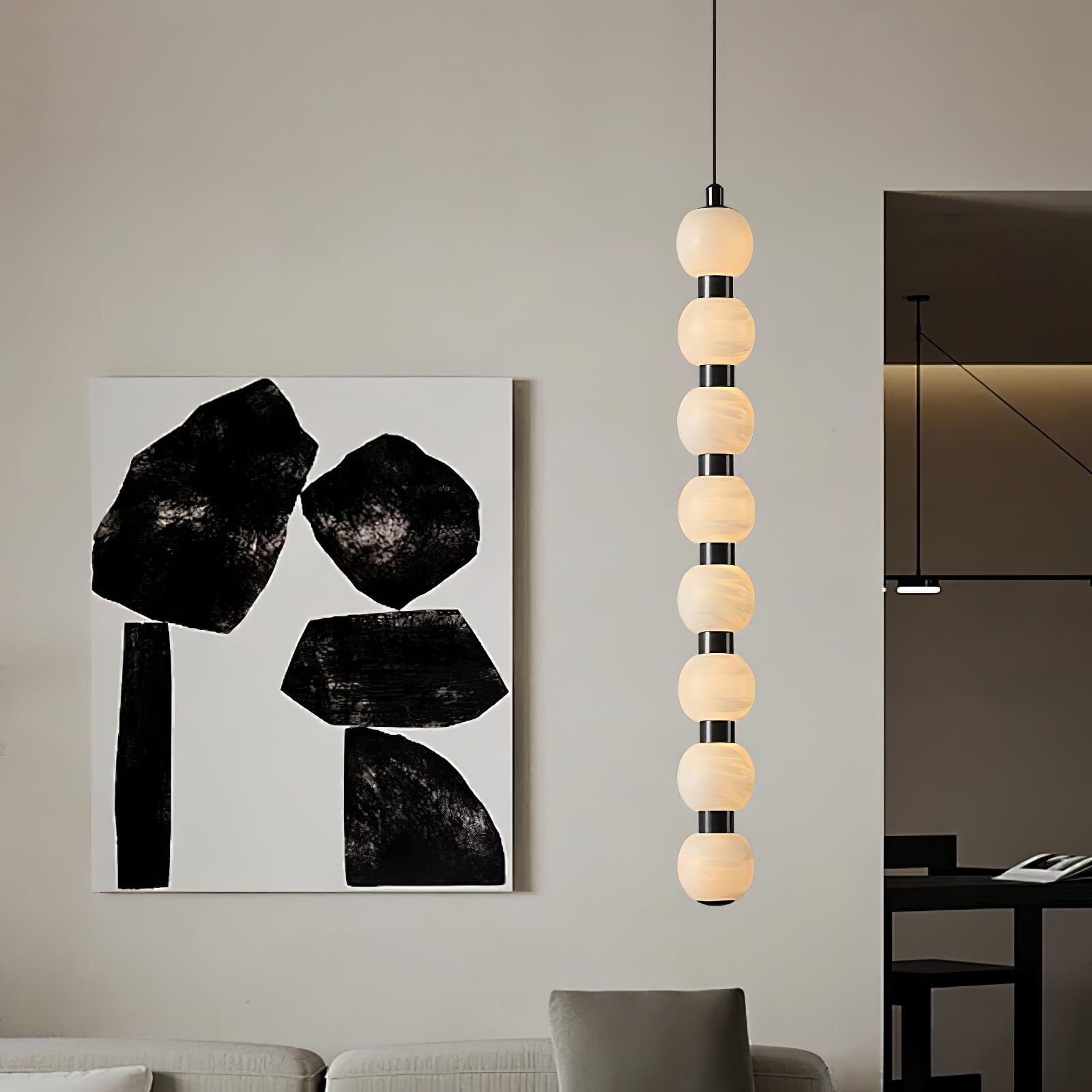 Lyra Modern Alabaster Pendant Light - Blowlighting