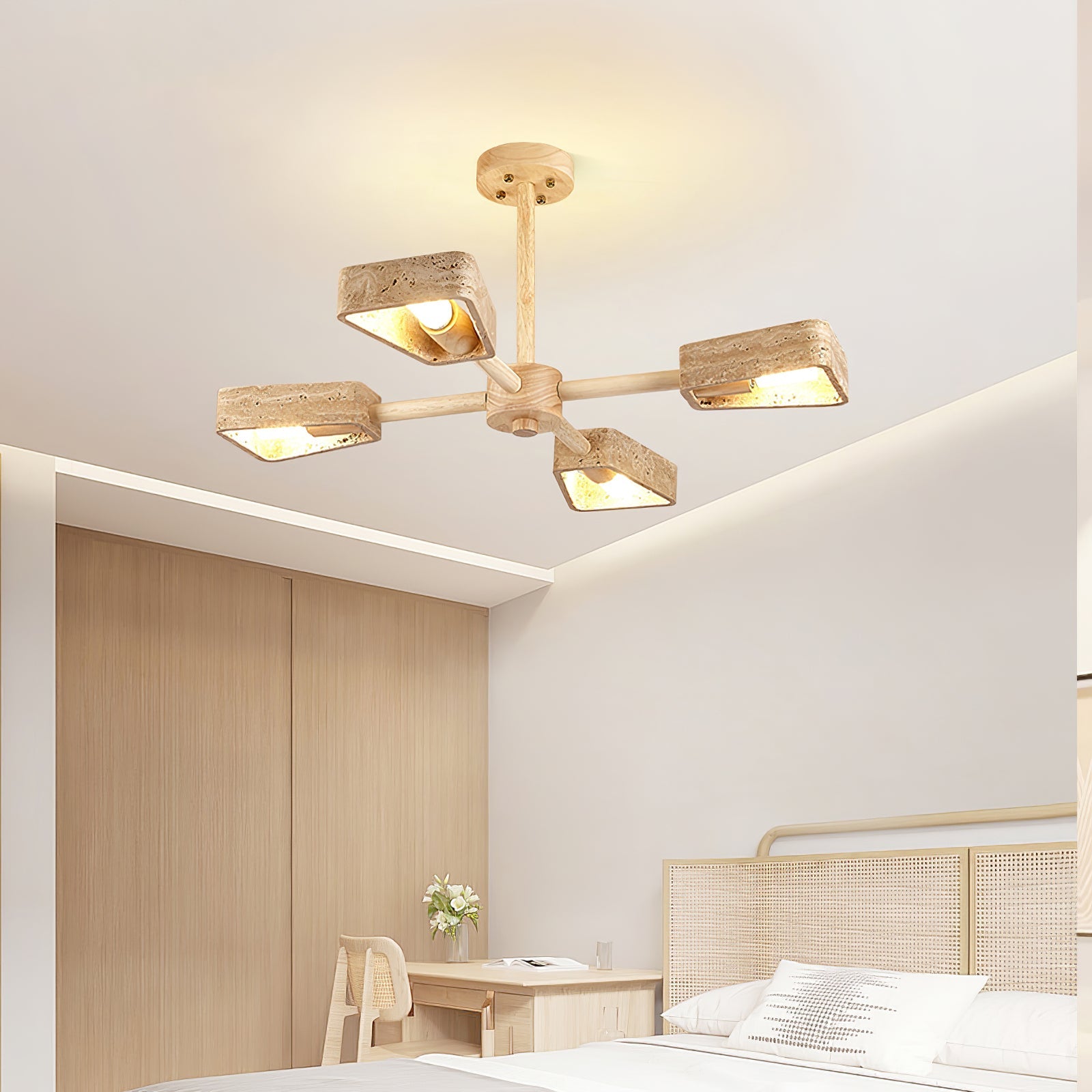 Hedra Travertone Geometric Chandelier - Blowlighting