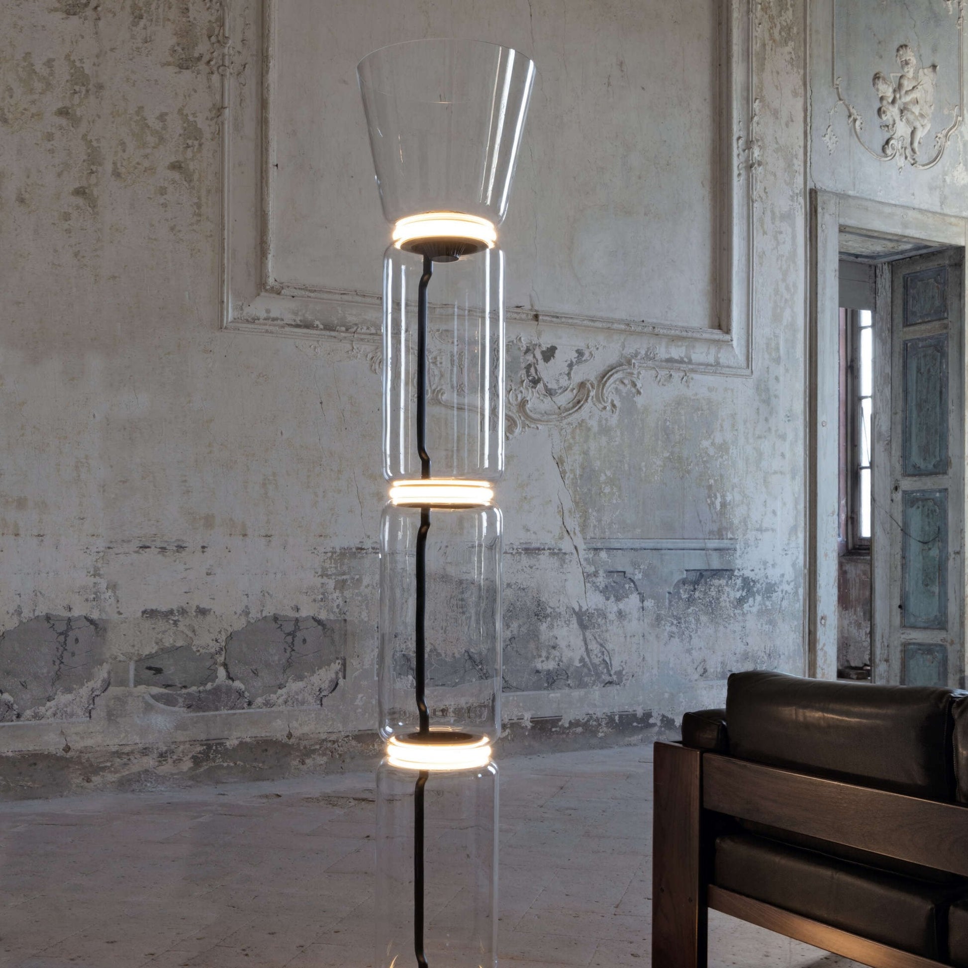 Bamboo Glass Floor Lamp - Blowlighting
